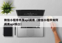 微信小程序开发api调用（微信小程序如何调用api接口）
