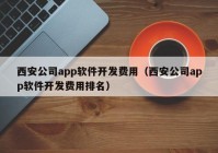 西安公司app软件开发费用（西安公司app软件开发费用排名）